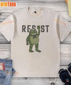 Hot Resist Portland Frog Washed T-Shirt featuring a vibrant frog graphic on soft fabric, perfect for casual wear.