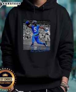 Alt Text: Hot Rico Dowdle Carolina Panthers NFL Week 6 signature hoodie in blue, showcasing team logo and stylish design.