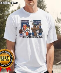 Hot Seattle Mariners vs Detroit Tigers ALDS 2025 mascot t-shirt showcasing team spirit and vibrant design.