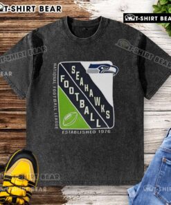 Hot Seattle Seahawks NFL Established 1976 Starter washed t-shirt featuring team logo and vibrant colors.
