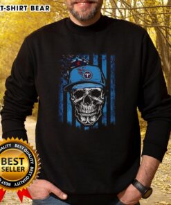 Hot Tennessee Titans NFL Skull sweatshirt featuring American flag design for football lovers.