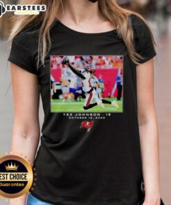 Hot Tez Johnson Tampa Bay Buccaneers NFL Week 6 ladies tee featuring team colors and stylish design.