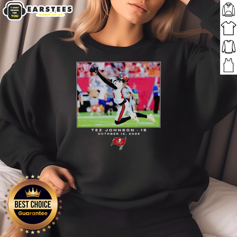 hot-tez-johnson-tampa-bay-buccaneers-nfl-flash-features-week-6-sweatshirt Hot Tez Johnson Tampa Bay Buccaneers NFL Flash Features Week 6 Sweatshirt showcasing team colors and design.