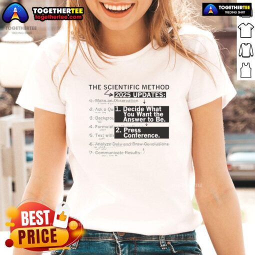 Hot The Scientific Method 2025 Updates Ladies Tee featuring a stylish design for science enthusiasts.