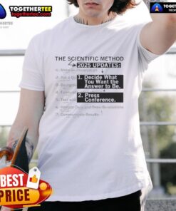 Hot The Scientific Method 2025 Updates T-Shirt featuring a modern design for science enthusiasts and educators.