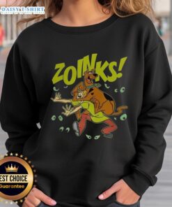 Vintage Scooby Doo and Shaggy Rogers Zoinks sweatshirt featuring colorful cartoon graphics and classic design.