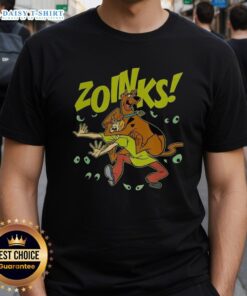 Hot Scooby-Doo and Shaggy Rogers vintage cartoon Zoinks T-shirt featuring colorful graphics and classic design.