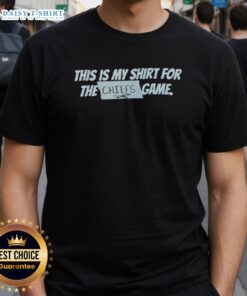 Stylish Kansas City Chiefs game t-shirt with bold lettering, perfect for showing team spirit at the game.