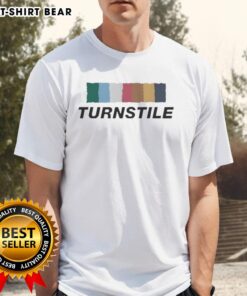 Hot Turnstile Color Wall T-Shirt featuring vibrant graphics and a stylish design for music fans and streetwear enthusiasts.