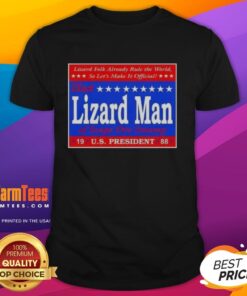 Vintage Hot Vote Lizard Man Of Scape Ore Swamp 1988 US President T-Shirt featuring a colorful reptilian graphic.