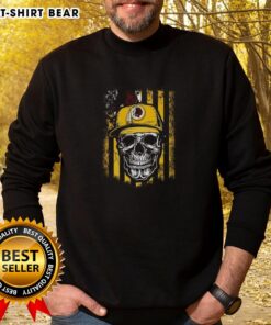 Hot Washington Redskins NFL skull sweatshirt featuring American flag design for football lovers.