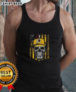 Hot Washington Redskins NFL skull tank top with American flag design for football lovers, perfect for game day.