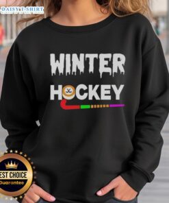 Hot Winter Hockey Logo Sweatshirt featuring a bold design and cozy fabric, perfect for winter sports enthusiasts.