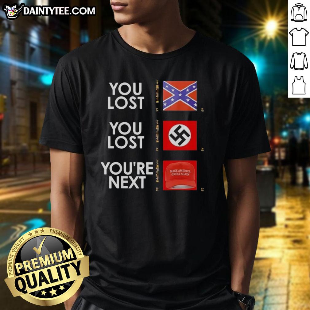 hot-you-lost-you-lost-youre-next-t-shirt Alt Text: Hot You Lost You Lost You'Re Next T-Shirt featuring bold graphic design, perfect for casual wear and making a statement.
