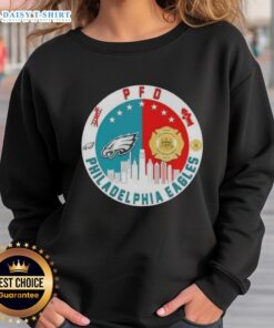Alt Text: Philadelphia Eagles skyline sweatshirt featuring a stylish design, perfect for fans supporting their team.