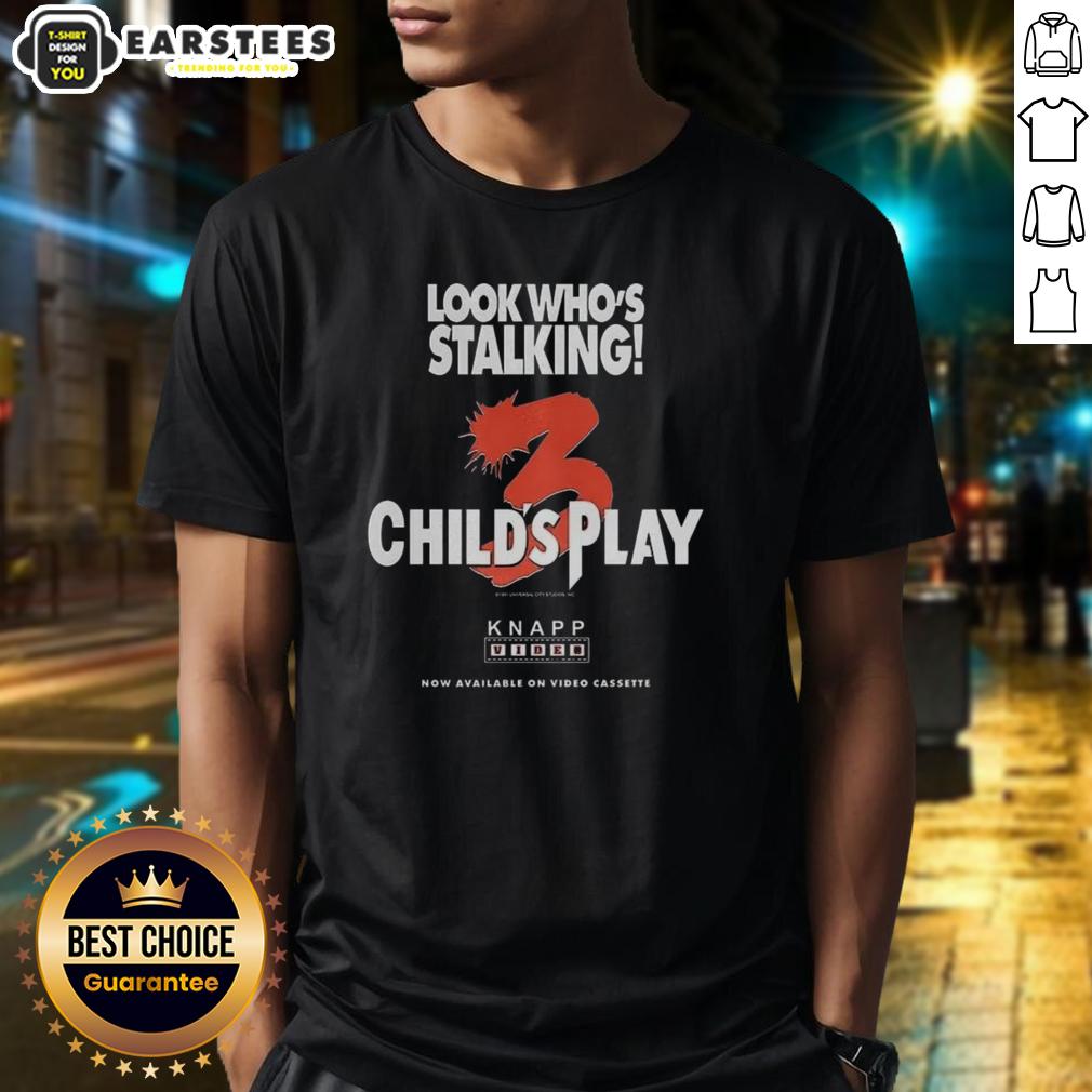 official-chucky-childs-play-3-look-whos-stalking-halloween-characters-t-shirt Official Chucky Child's Play 3 T-Shirt featuring 'Look Who's Stalking' Halloween characters, perfect for horror fans.