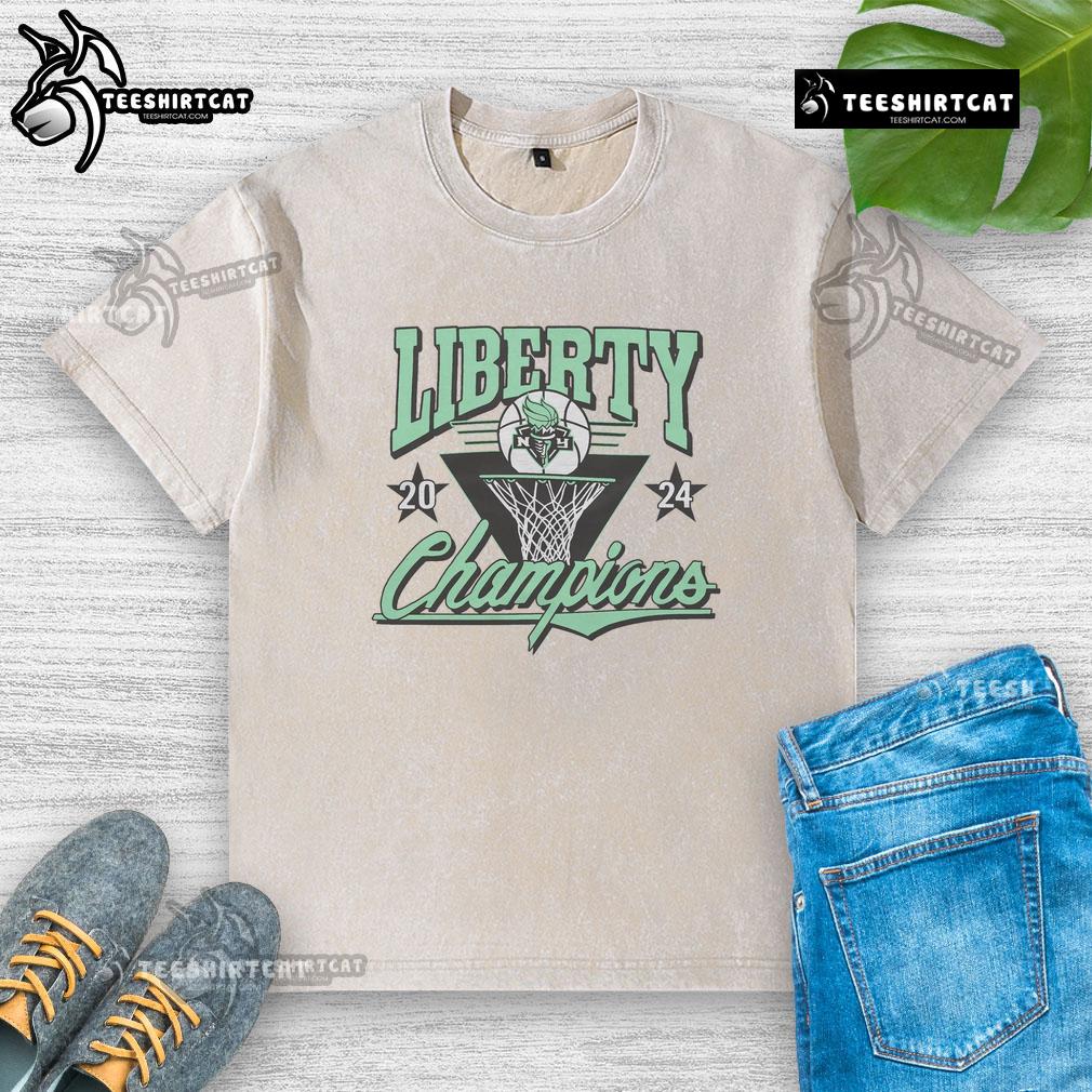 Nice 2024 Wnba Champs New York Liberty Washed T Shirt 2024 WNBA Champs New York Liberty washed t-shirt showcasing team pride and style for fans.