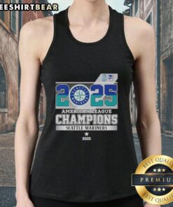 2025 American League Champions Seattle Mariners graphic tank top in vibrant colors, perfect for fans and collectors.