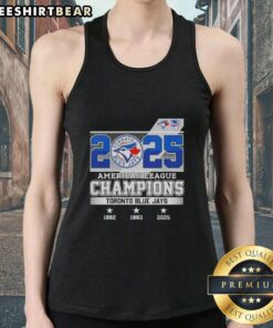 Toronto Blue Jays 2025 American League Champions tank top, featuring a stylish 3x design for fans and collectors.
