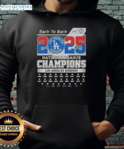 Back-to-back Los Angeles Dodgers National League Champions hoodie for 2025, showcasing team pride and championship spirit.