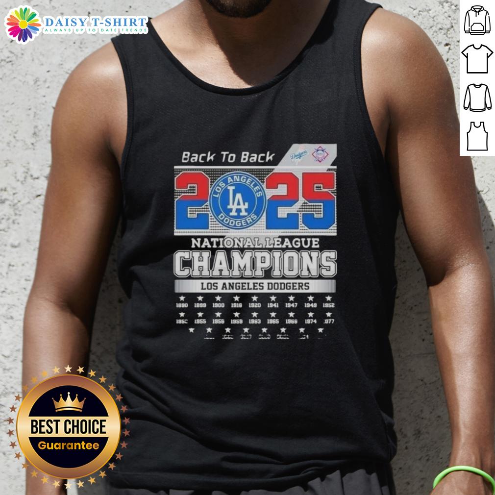Nice 2025 Back To Back Los Angeles Dodgers National League Champions All Times Tank Top Nice 2025 Back to Back Los Angeles Dodgers National League Champions tank top featuring team logo and vibrant design.
