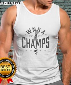 Alt Text: Las Vegas Aces 2025 WNBA Champs logo tank top showcasing team pride and championship trophy design.