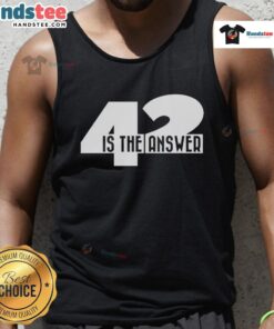 Nice 42 Is The Answer Tank Top featuring a bold graphic design, perfect for casual wear and expressing personality.
