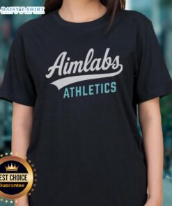 Nice Aimlabs Athletics logo on a stylish ladies tee, perfect for athletic wear and casual outings.