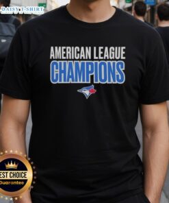 2025 Toronto Blue Jays American League Champions logo t-shirt featuring vibrant graphics and team colors.