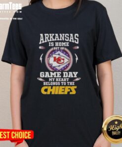 Nice Arkansas is home, but on game day, my heart belongs to the Kansas City Chiefs ladies tee in vibrant colors.