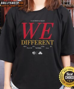 Atlanta Hawks 'WE Different' 25-26 Opening Night ladies tee in vibrant colors, perfect for game day fashion.