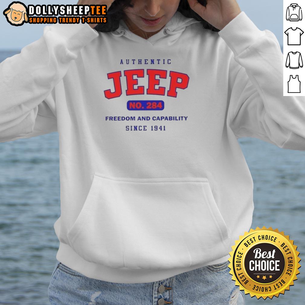 Nice Authentic Jeep No 284 Freedom And Capability Since 1941 Hoodie Jeep hoodie featuring 'Freedom and Capability Since 1941' design, showcasing authentic style and rugged appeal.