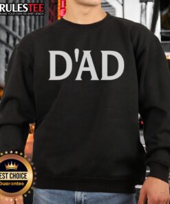 Alt Text: Baba Yaga wearing a stylish dad sweatshirt, showcasing a unique blend of folklore and modern fashion.