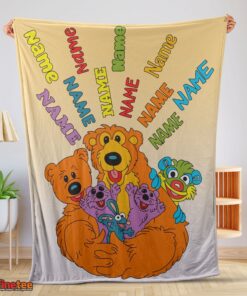 Nice Bear In The Big Blue House Cartoon Blanket Fleece Customized Blanket