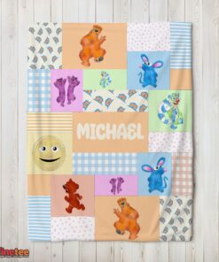 Nice Bear In The Big Blue House Characters Patchwork Blanket Fleece Customized Blanket