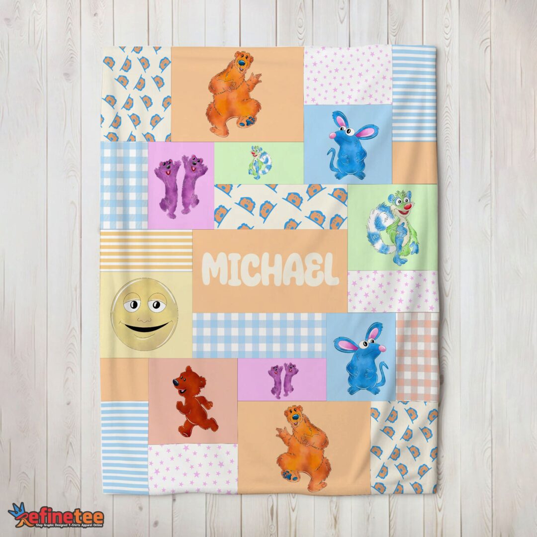 nice-bear-in-the-big-blue-house-characters-patchwork-blanket-fleece-customized-blanket-mk-02 Nice Bear In The Big Blue House Characters Patchwork Blanket Fleece Customized Blanket