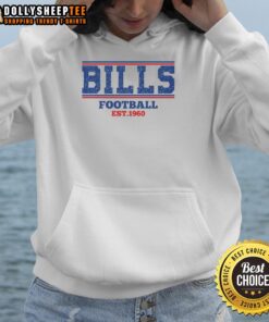 Vintage retro Nice Bills football hoodie, established 1960, featuring classic team colors and logo design.