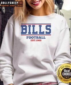 Vintage retro Nice Bills Football sweatshirt est. 1960, showcasing team pride and classic sports fashion.