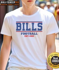 Vintage retro Nice Bills Football T-shirt established 1960, featuring classic team logo and design, perfect for fans.