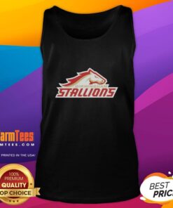 Nice Birmingham Stallions Lockup Logo tank top featuring vibrant team colors and bold graphics for fans.