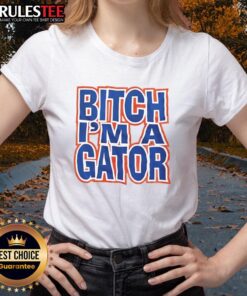 Nice Bitch I'm A Gator ladies tee featuring a fun gator graphic and stylish font on a casual women's shirt.