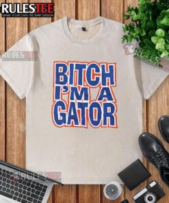 Alt Text: Nice Bitch I'm A Gator washed t-shirt featuring a vibrant gator graphic, perfect for trendy casual outfits.