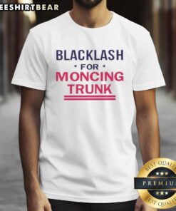 Stylish Nice Blacklash For Moncing Trunk T-Shirt displayed on a hanger, perfect for casual wear and trendy outfits.