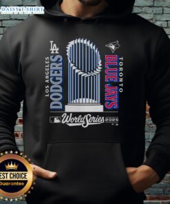Alt Text: Nice Blue Jays 2025 World Series Match-Up Hoodie featuring vibrant team colors and logo, perfect for fans.