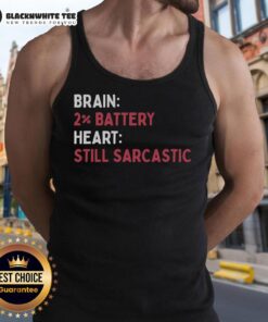 Nice Brain 2 Battery Heart Still Sarcastic Tank Top featuring a witty design perfect for casual wear and humor lovers.
