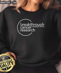 Comfortable sweatshirt featuring the Nice Breakthrough Cancer Research logo, promoting awareness and support for cancer research.