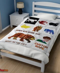 Nice Brown Bear Brown Bear What Do You See Blanket Fleece Customized Blanket - Image 3