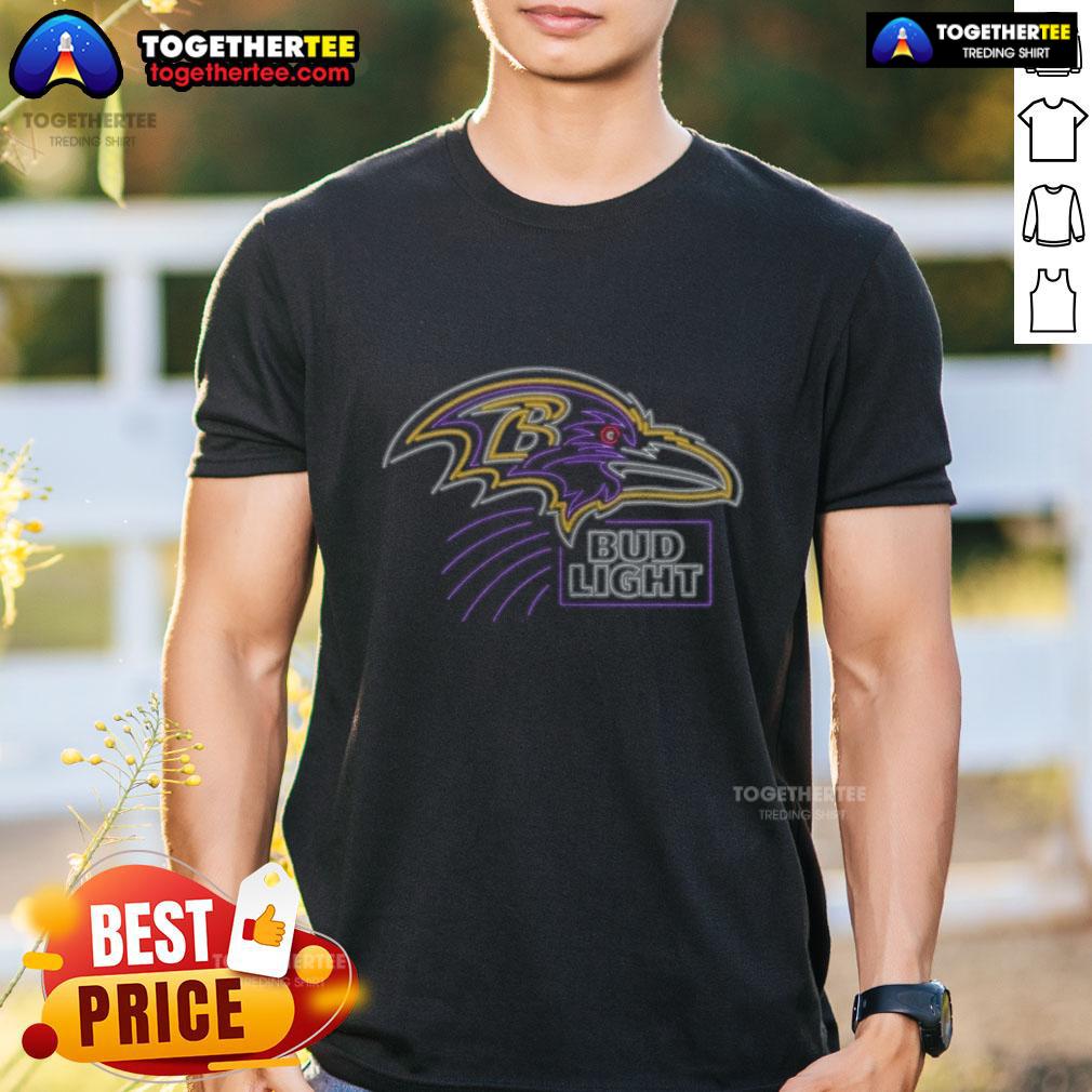 Nice Bud Light Baltimore Ravens T Shirt Nice Bud Light Baltimore Ravens T-Shirt featuring team logo and vibrant colors, perfect for game day attire.