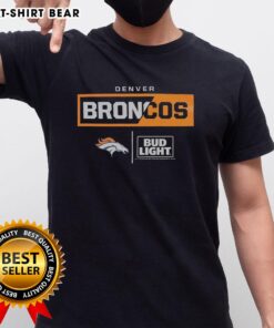 Nice Bud Light Denver Broncos team t-shirt featuring vibrant colors and logo, perfect for fans and game day.