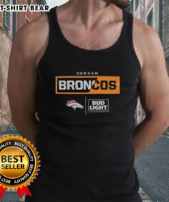 Nice Bud Light Denver Broncos team tank top featuring vibrant team colors and logo, perfect for game day wear.